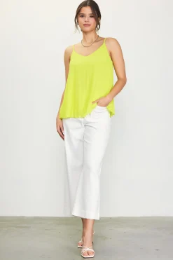 SKIES ARE BLUE Back Strap Detail Pleated Cami* Sleeveless Tops