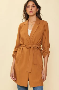 SKIES ARE BLUE Belted Trench Coat* Outerwear
