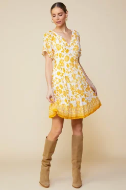 SKIES ARE BLUE Border Print Mini Dress* Mini Dresses