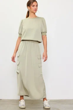 SKIES ARE BLUE Bubble Sleeve Top* Short Sleeve Tops