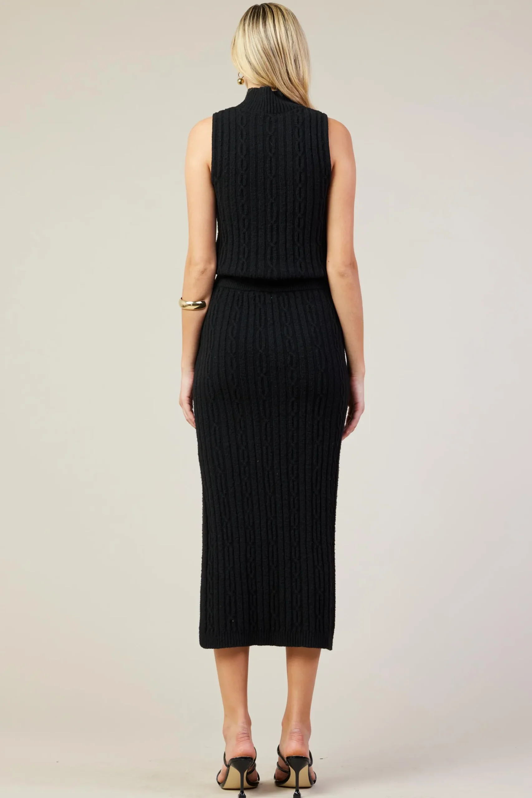 SKIES ARE BLUE Cable Knit Midi Skirt* Skirts
