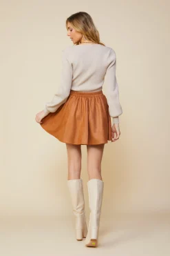 SKIES ARE BLUE Coated Ponte Flared Mini Skirt* Skirts