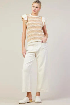 SKIES ARE BLUE Cotton Twill Crop Pants* Pants
