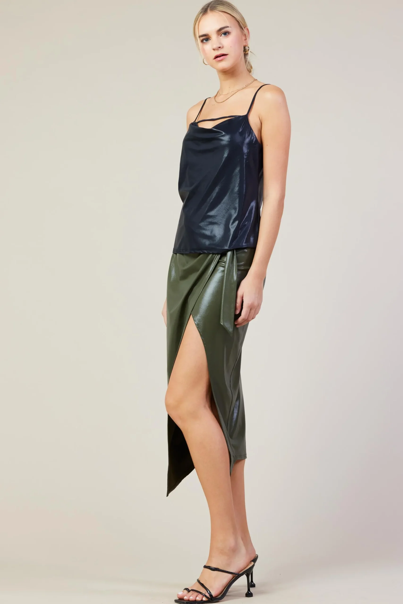 SKIES ARE BLUE Cowl Neck Tank Top* Sleeveless Tops