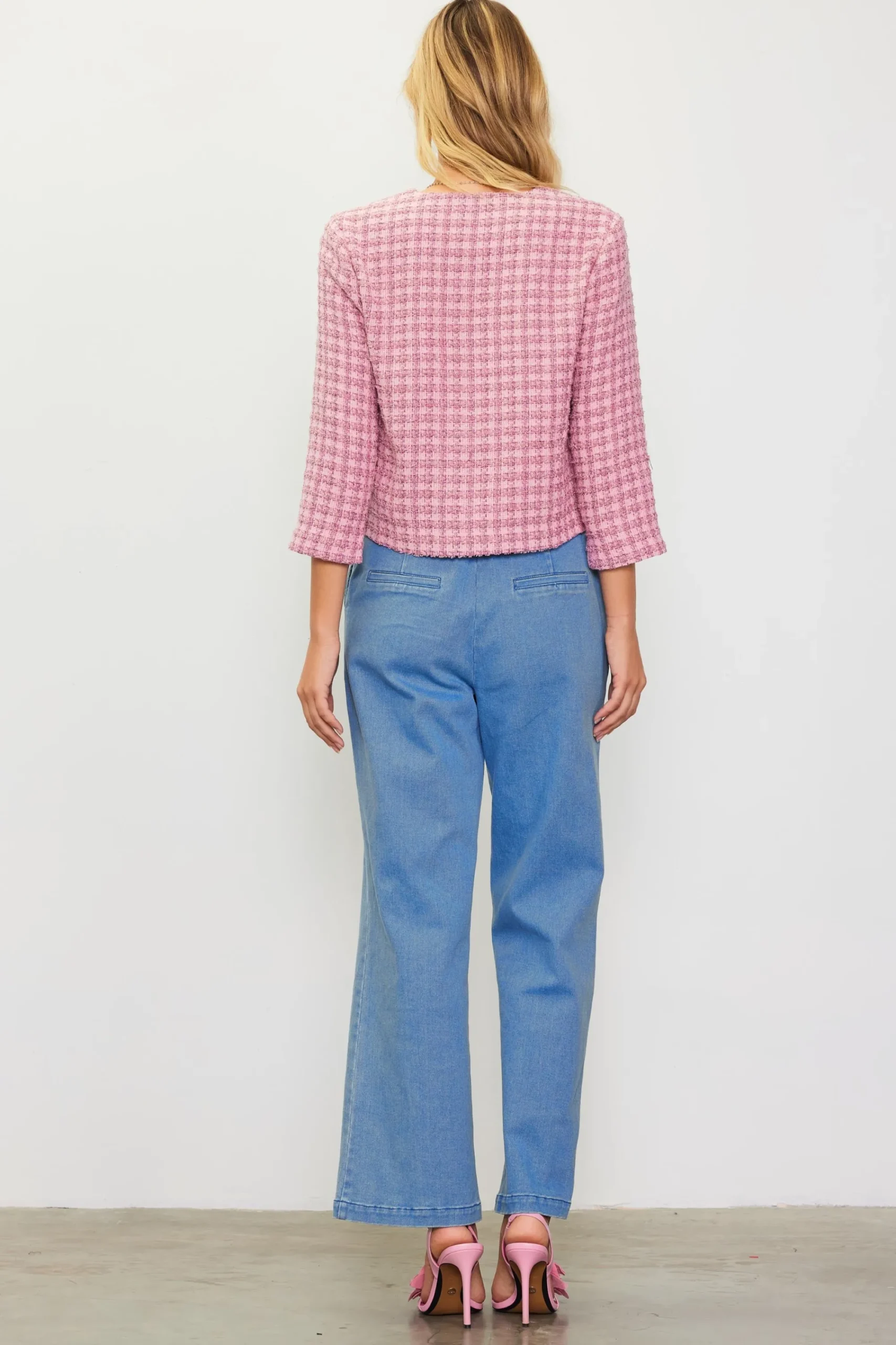 SKIES ARE BLUE Cropped Tweed Jacket* Blazers