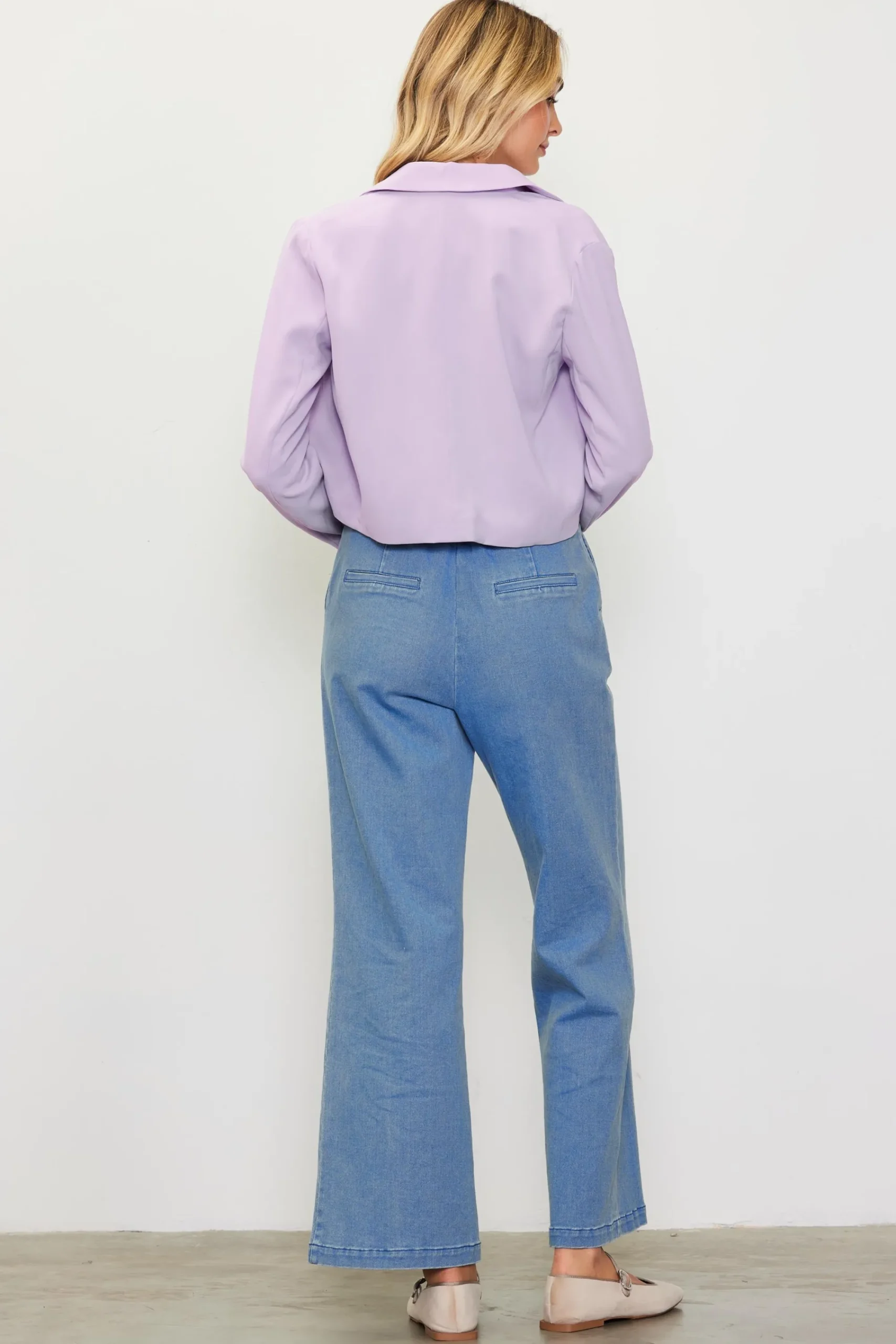 SKIES ARE BLUE Double Breasted Crop Blazer* Blazers