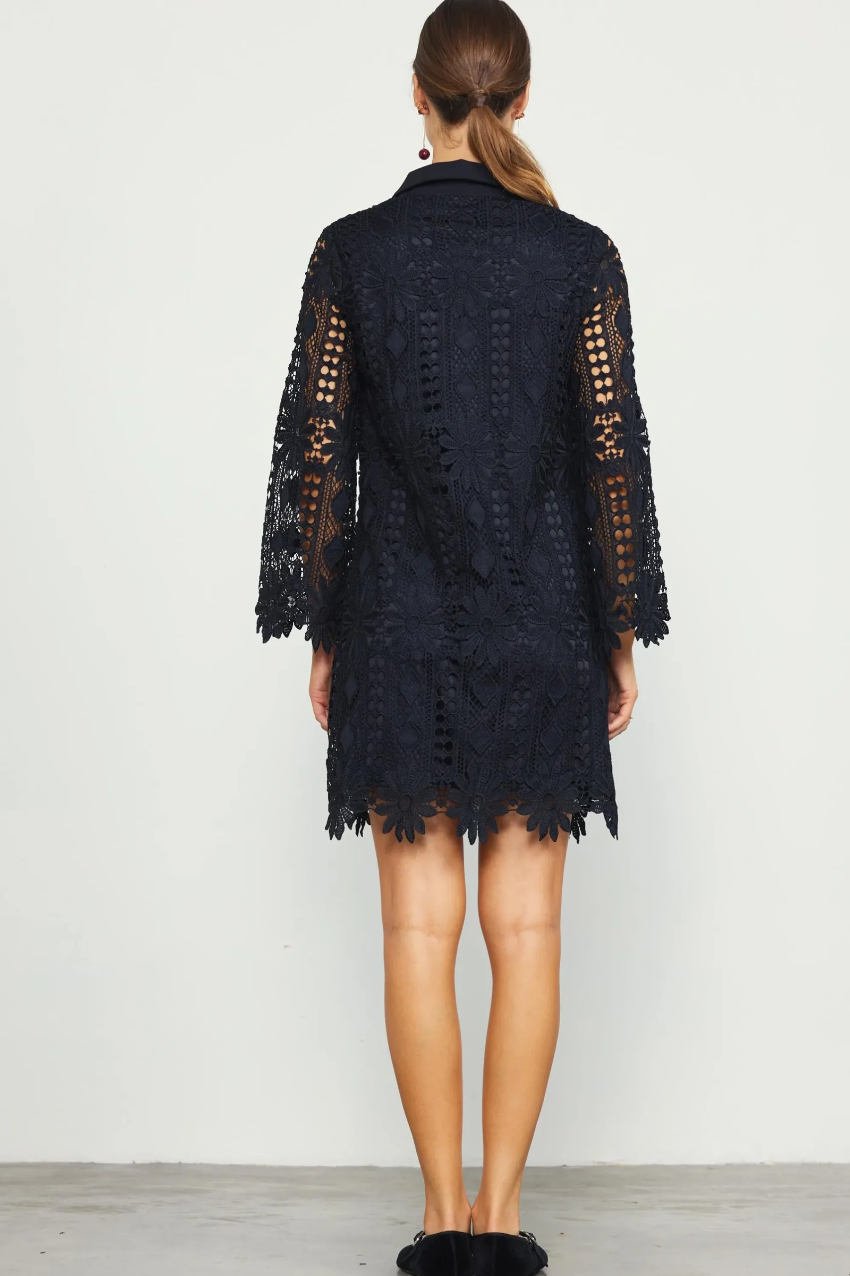 SKIES ARE BLUE Embroidered Eyelet Lace Mini Dress* Mini Dresses
