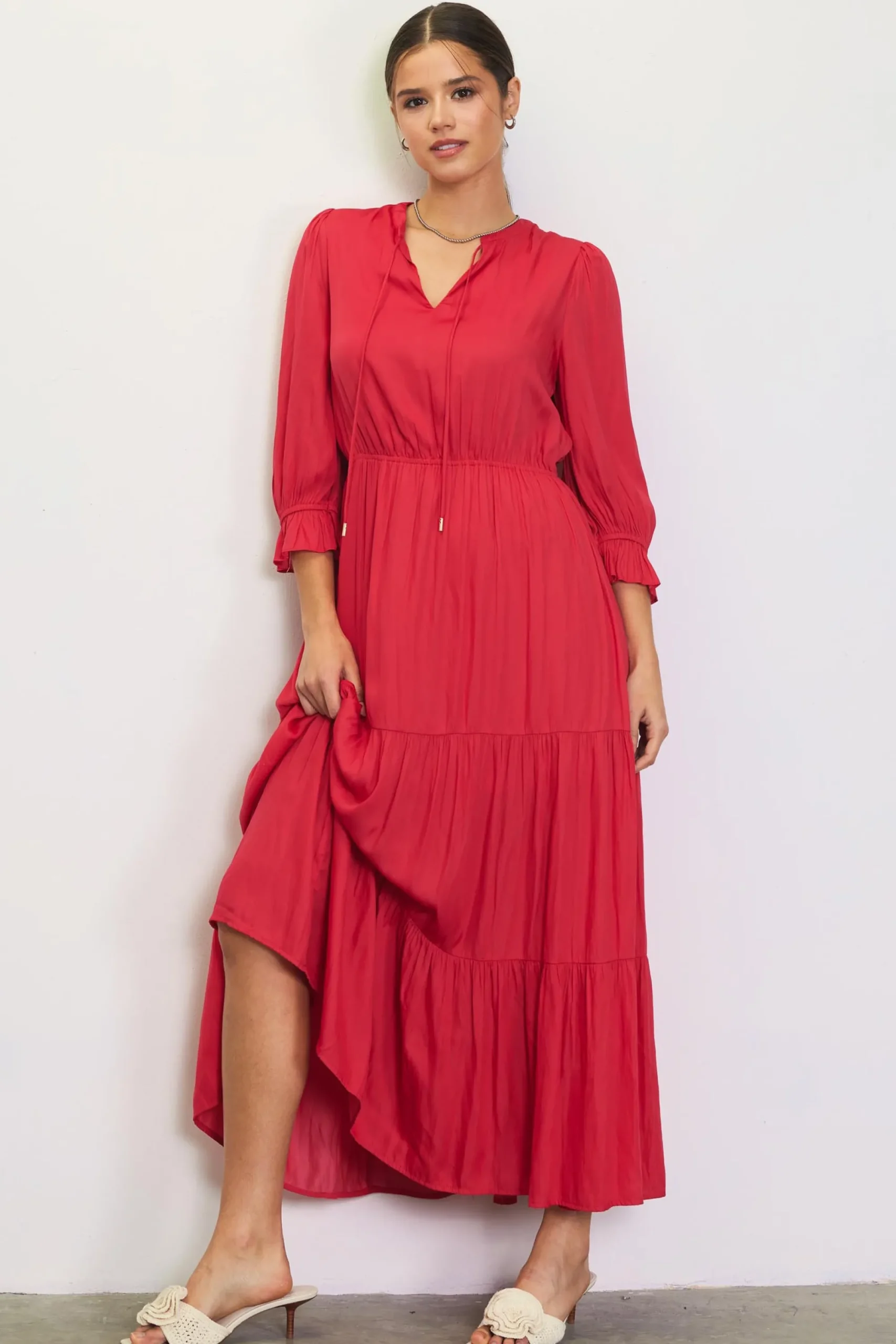 SKIES ARE BLUE Emery Ruffle Tiered Maxi Dress* Maxi Dresses