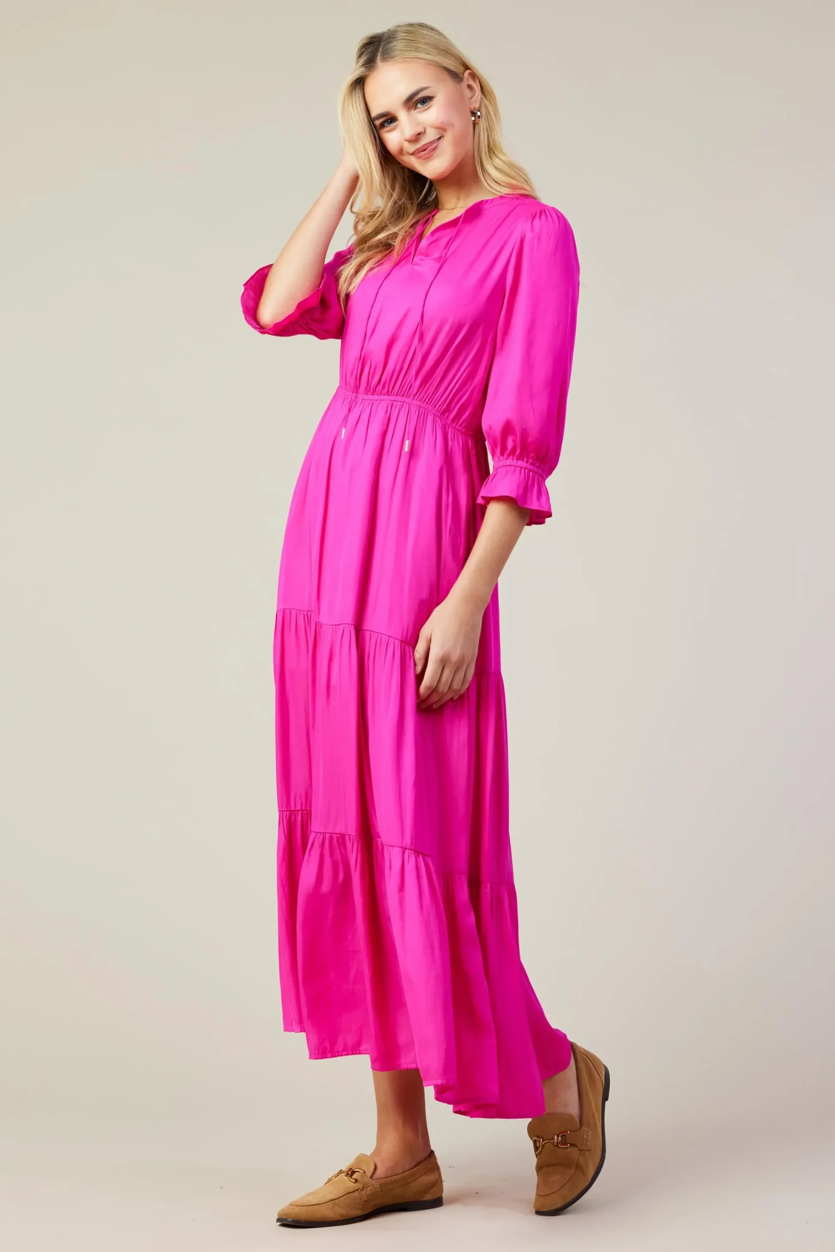 SKIES ARE BLUE Emery Ruffle Tiered Maxi Dress* Maxi Dresses