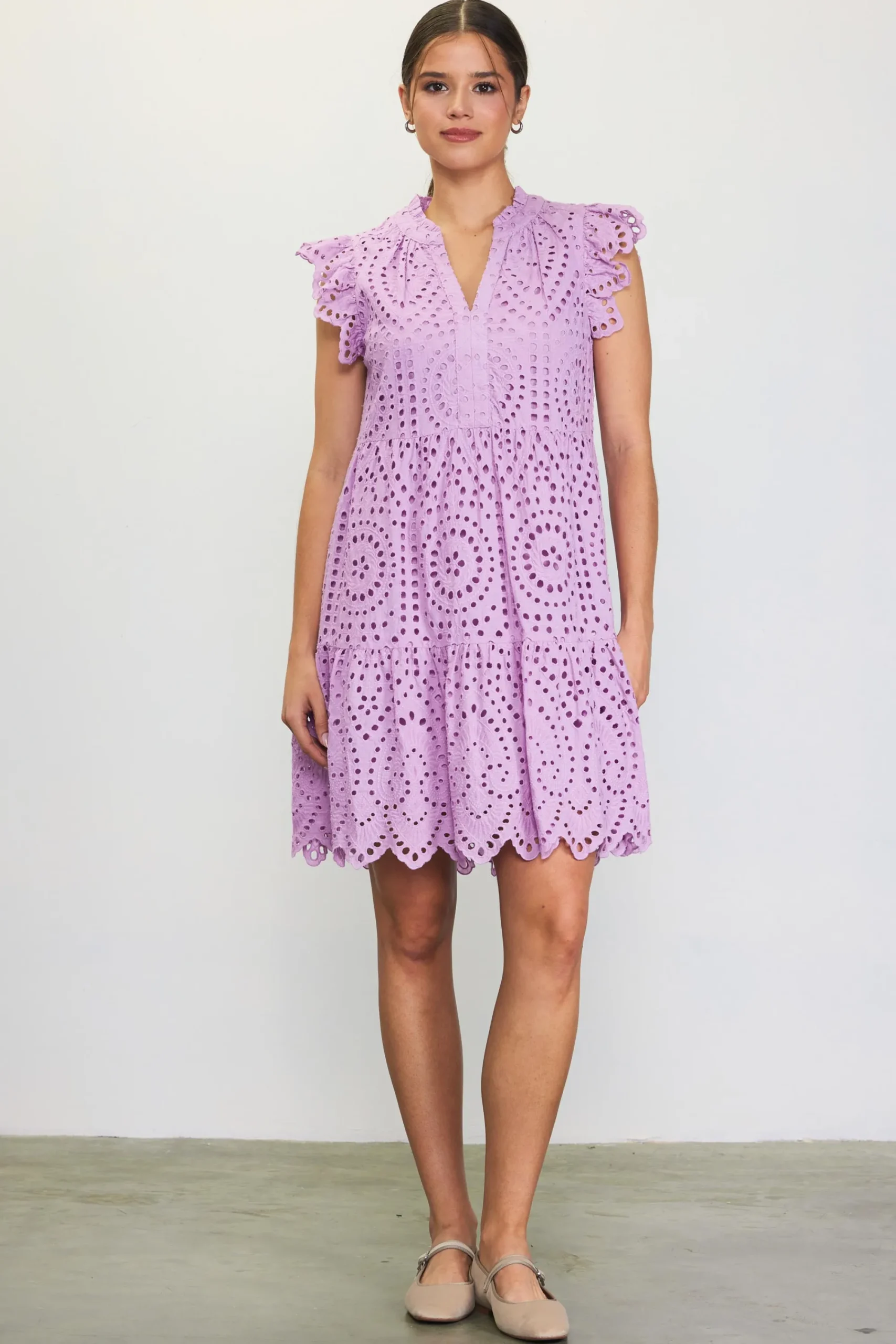 SKIES ARE BLUE Eyelet Mini Dress* Mini Dresses