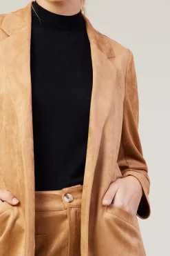 SKIES ARE BLUE Faux Suede Duster Coat* Outerwear