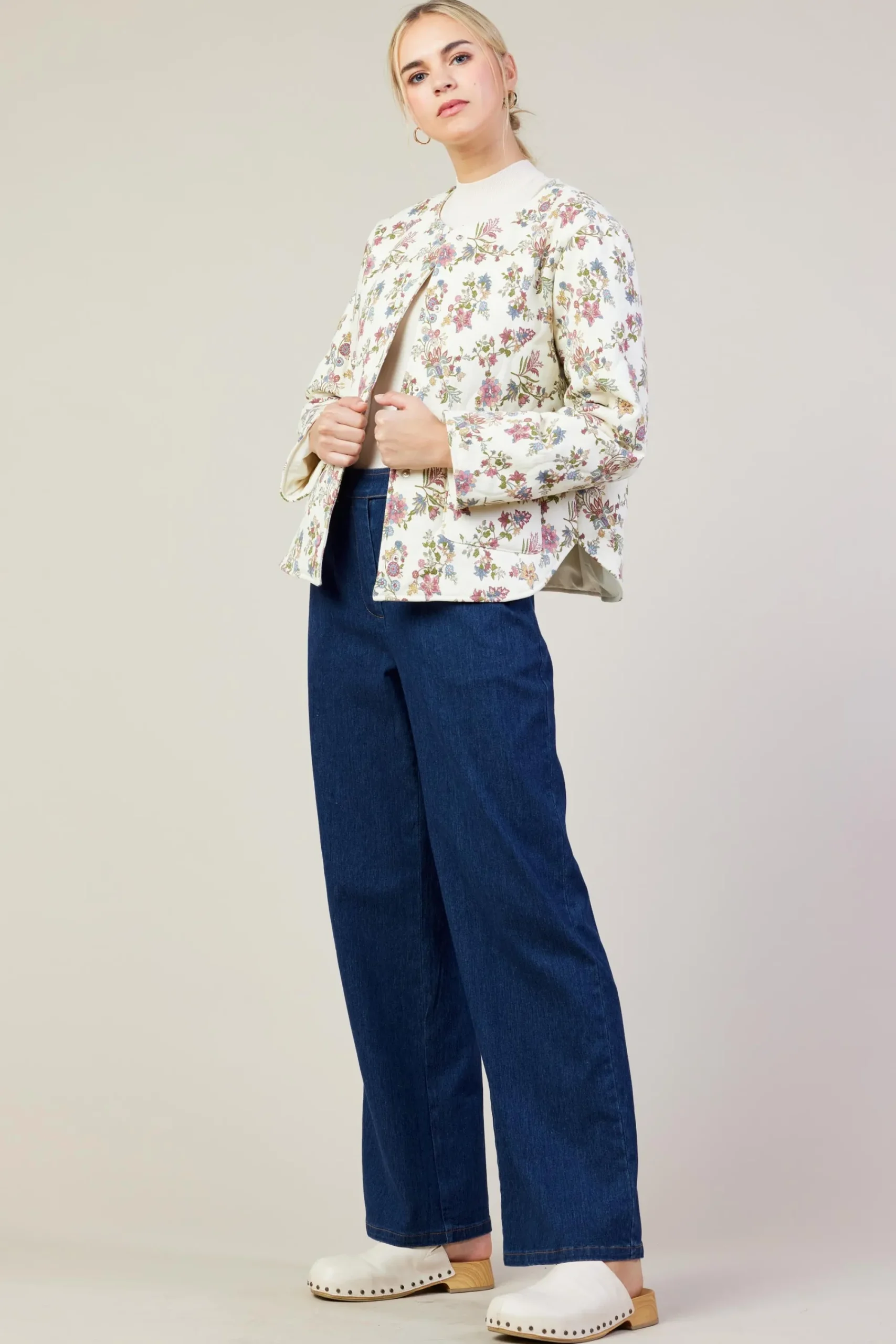 SKIES ARE BLUE Floral Print Quilted Jacket* Outerwear