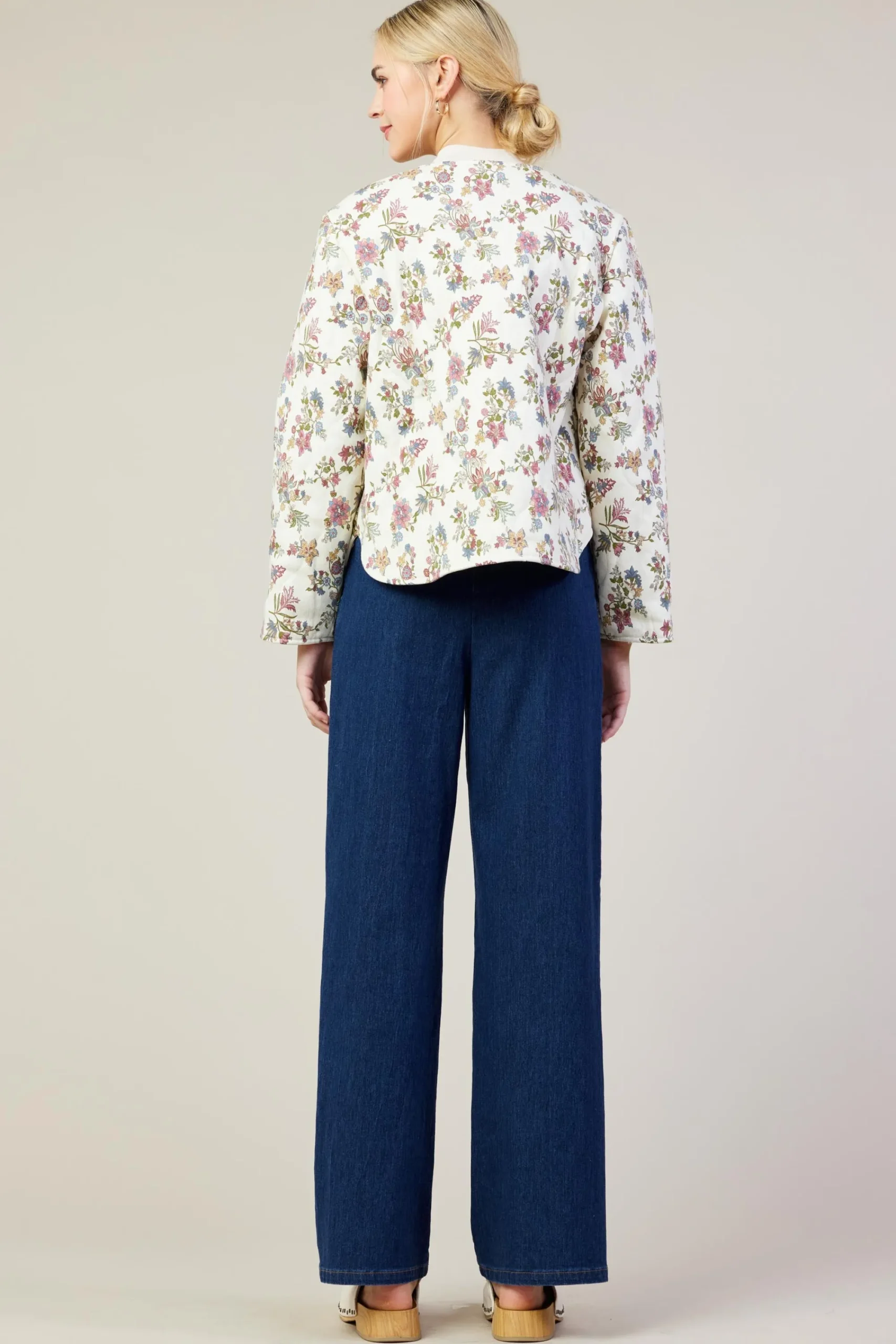 SKIES ARE BLUE Floral Print Quilted Jacket* Outerwear