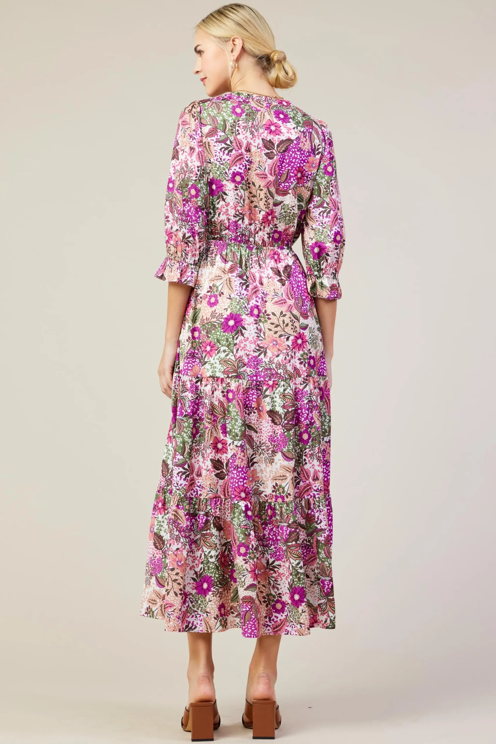 SKIES ARE BLUE Floral Print Ruffle Maxi Dress* Maxi Dresses