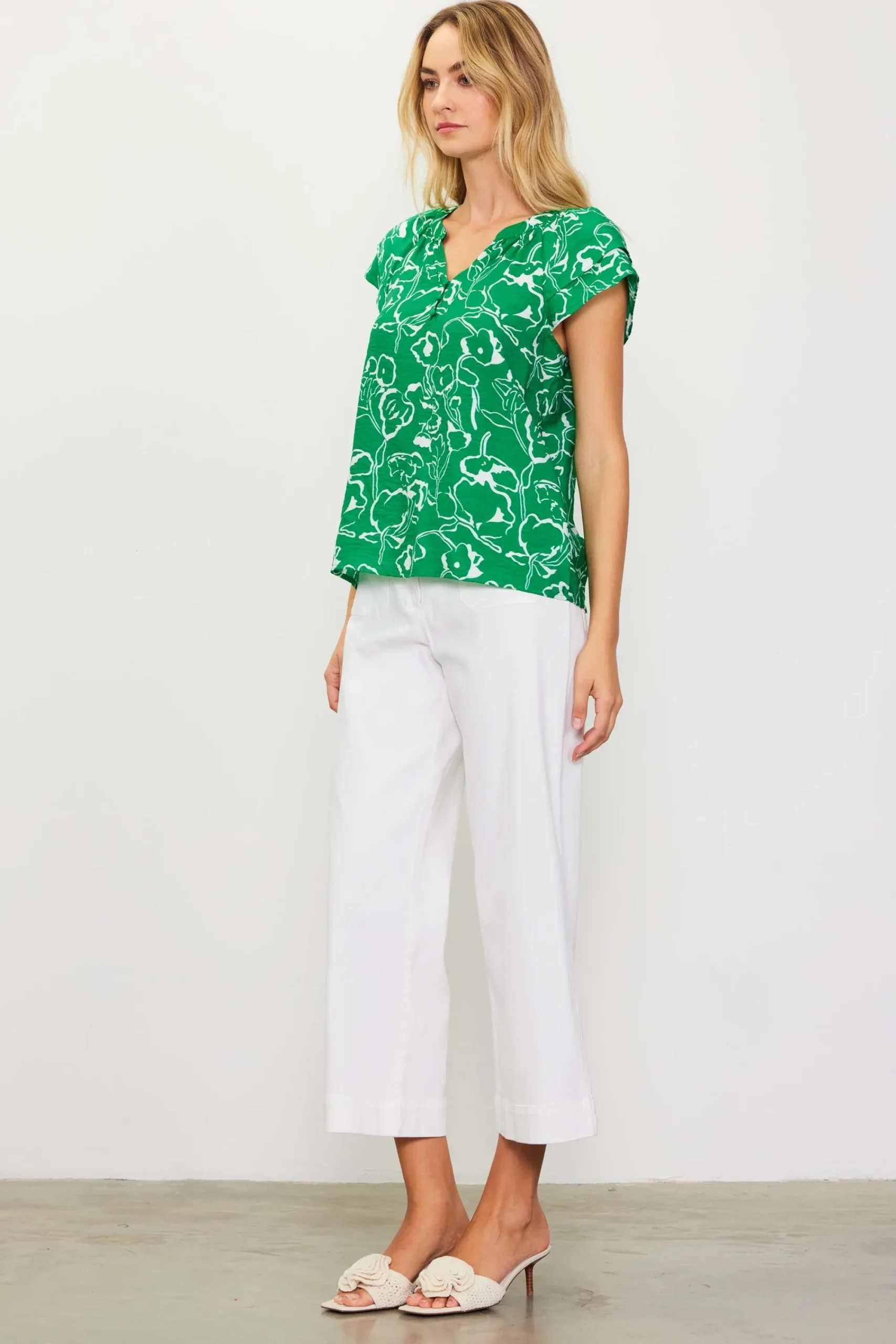 SKIES ARE BLUE Floral Print Short Sleeve Top* Short Sleeve Tops
