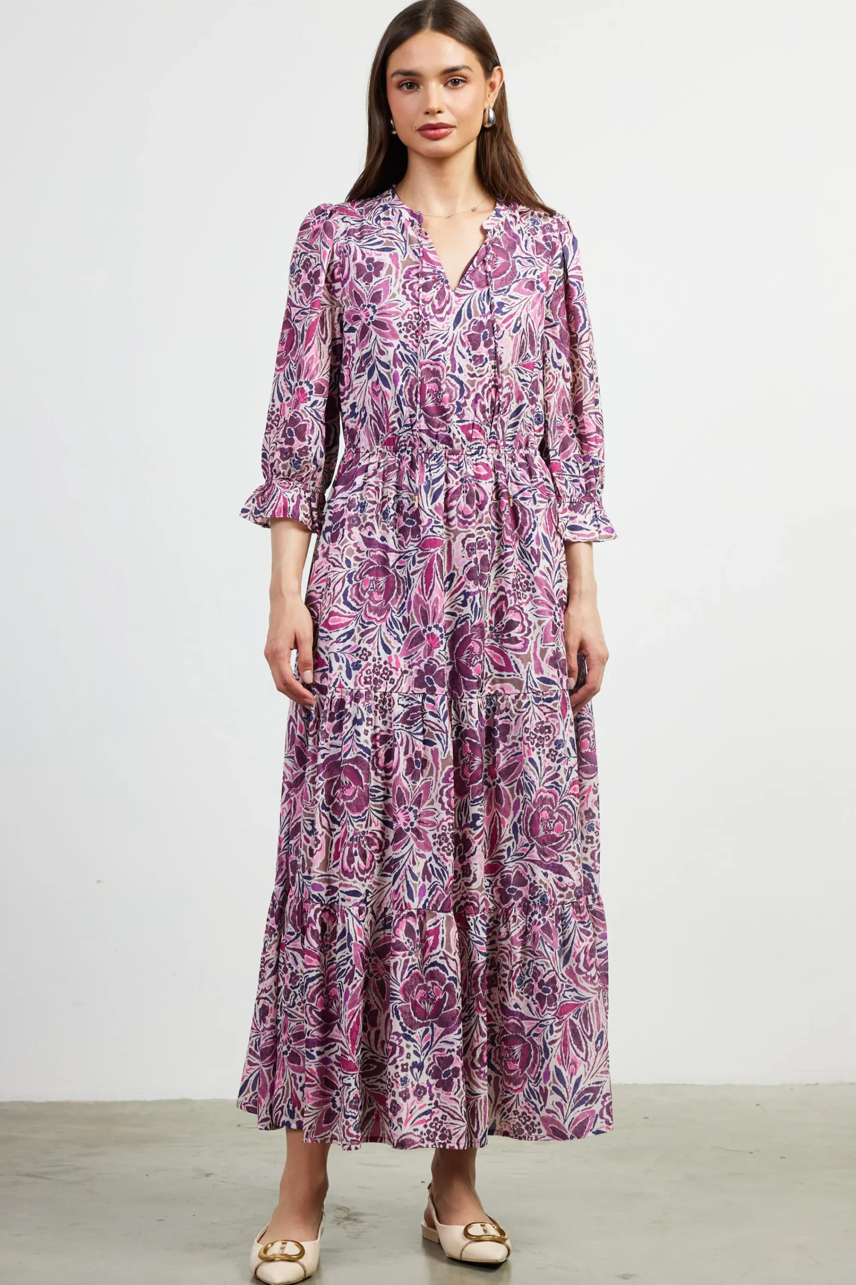 SKIES ARE BLUE Jacquard Floral Motif Maxi Dress* Maxi Dresses