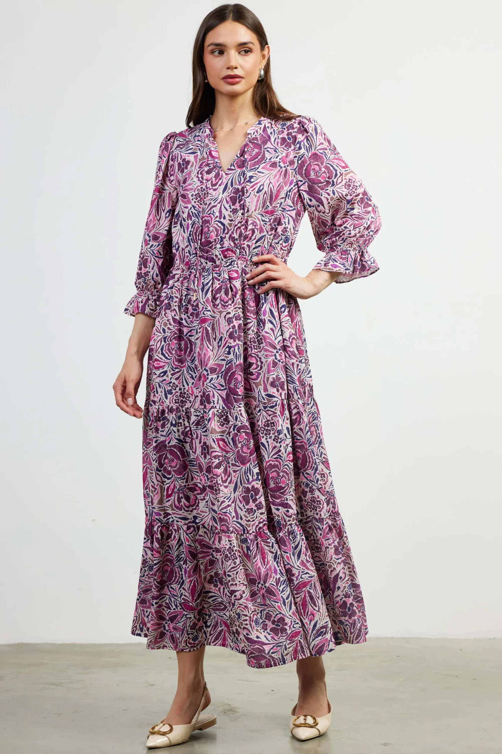 SKIES ARE BLUE Jacquard Floral Motif Maxi Dress* Maxi Dresses