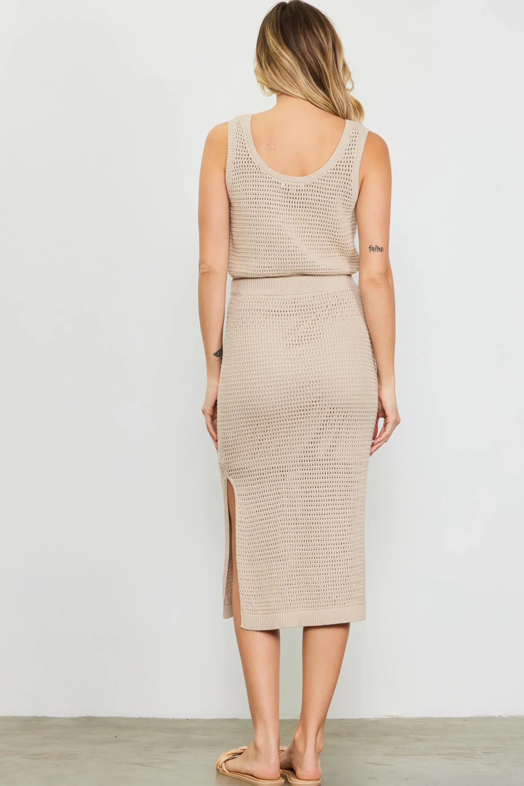 SKIES ARE BLUE Knit Side Slit Skirt* Skirts