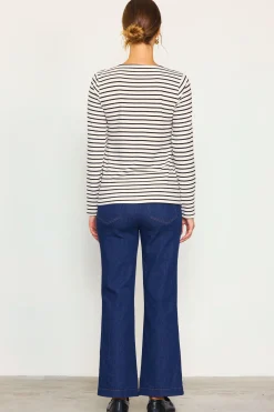 SKIES ARE BLUE Knit Striped Longsleeve Top* Long Sleeve Tops