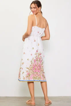 SKIES ARE BLUE Lanya Floral Print Midi Dress* Midi Dresses
