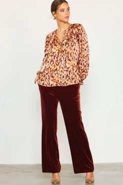SKIES ARE BLUE Leopard Print Longsleeve Blouse* Blouses|Long Sleeve Tops