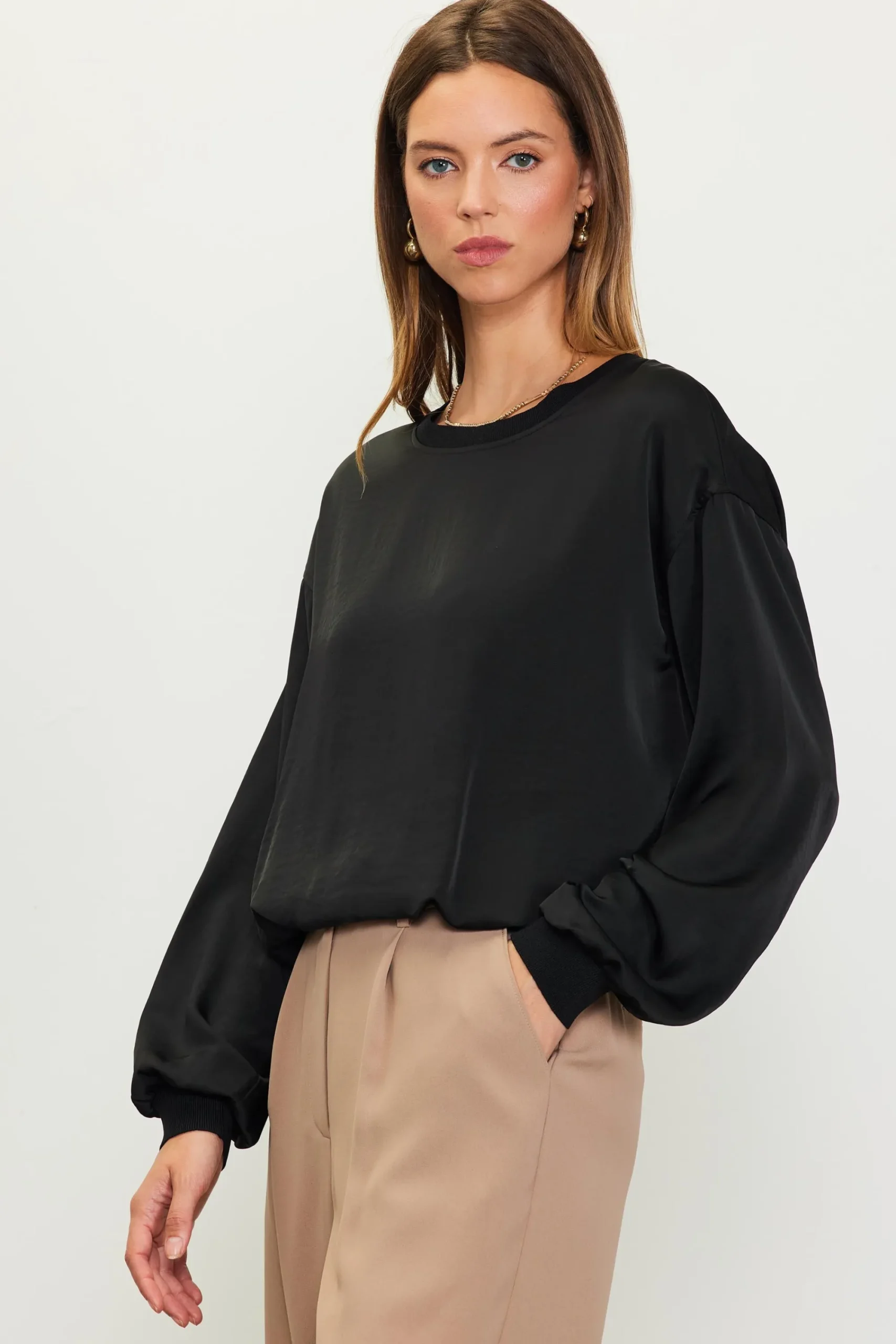SKIES ARE BLUE Longsleeve Bubble Top* Long Sleeve Tops