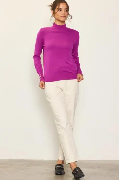 SKIES ARE BLUE Longsleeve Mock Neck Sweater* Long Sleeve Tops|Sweaters