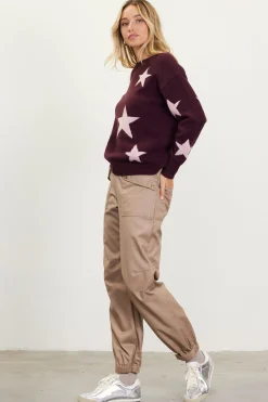 SKIES ARE BLUE Lurex Star Print Sweater* Sweaters