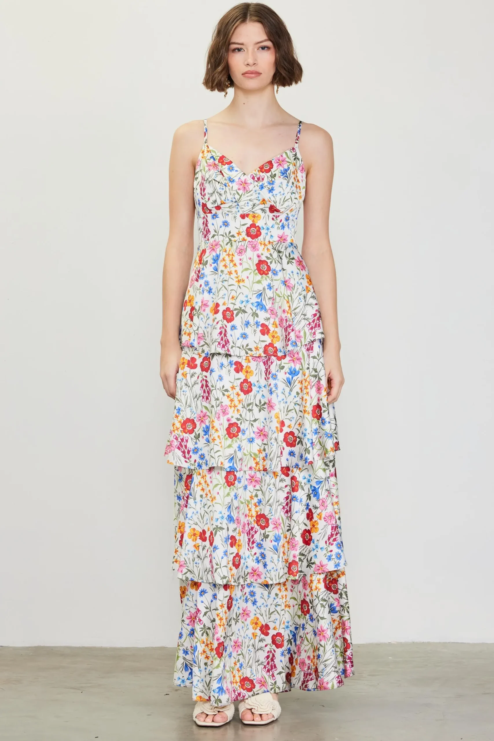 SKIES ARE BLUE Natalia Floral Tiered Maxi Dress* Maxi Dresses