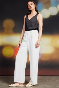 SKIES ARE BLUE Pintuck Wide Leg Trousers* Pants