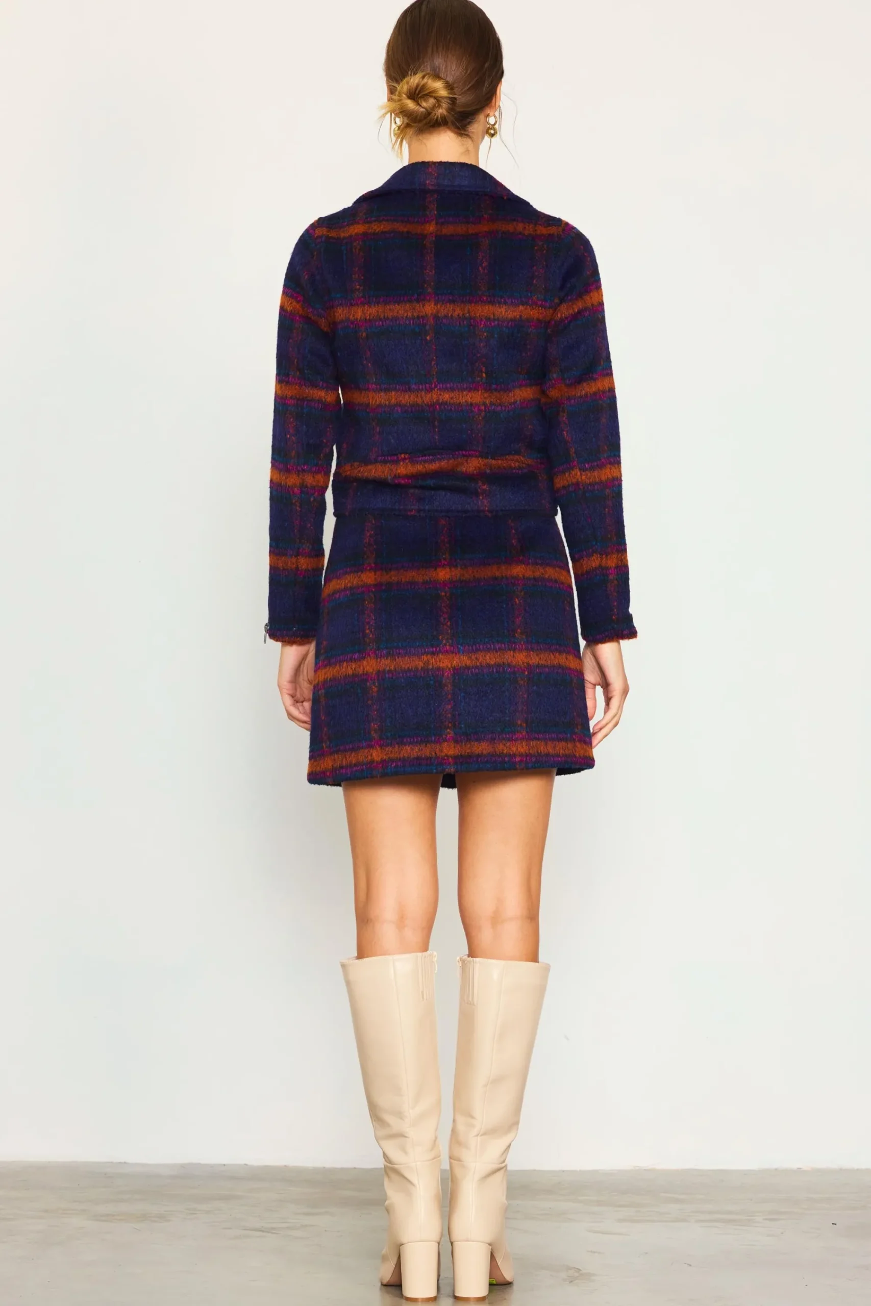 SKIES ARE BLUE Plaid Moto Jacket* Outerwear|Blazers