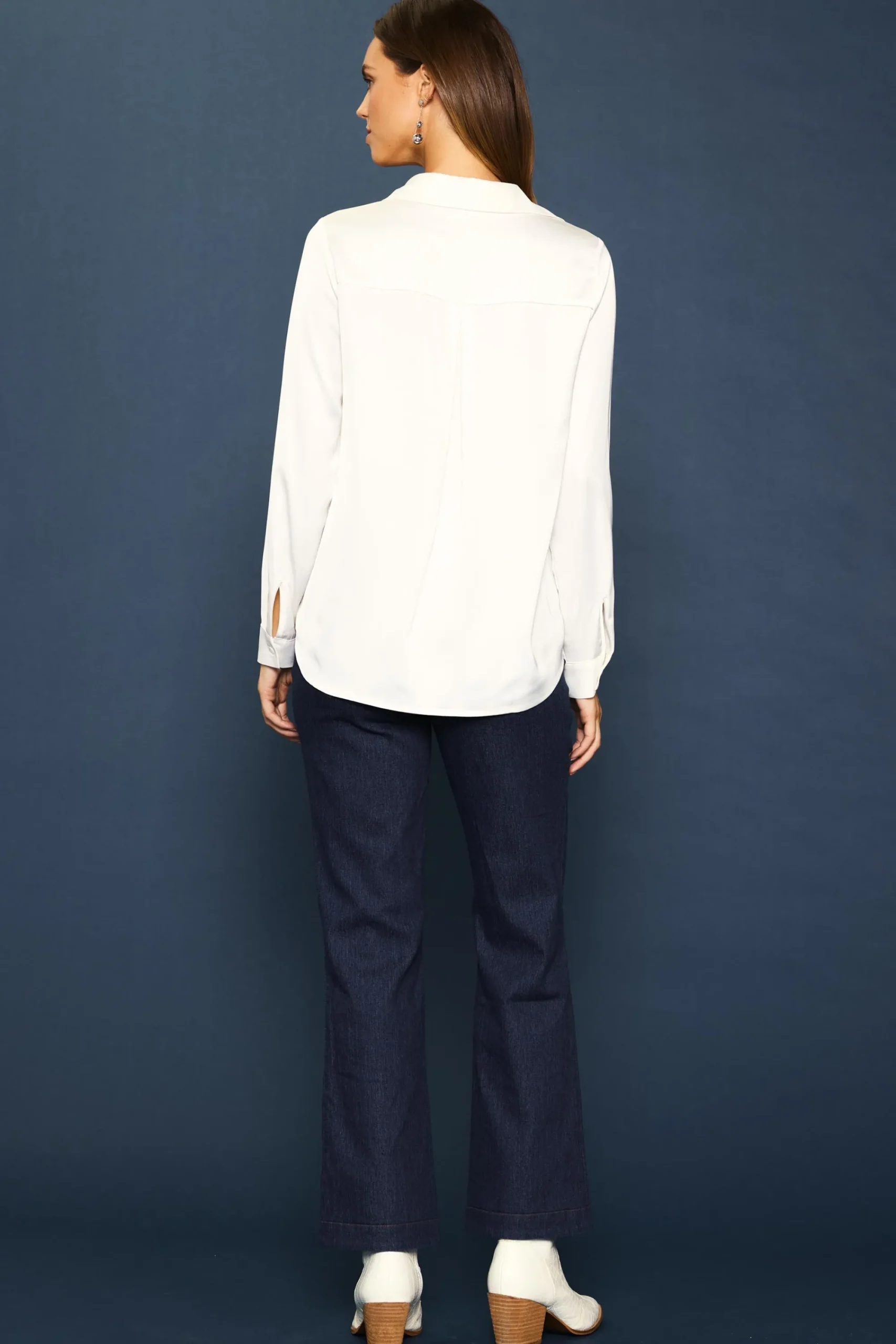 SKIES ARE BLUE Recycled Button Down Top* Blouses