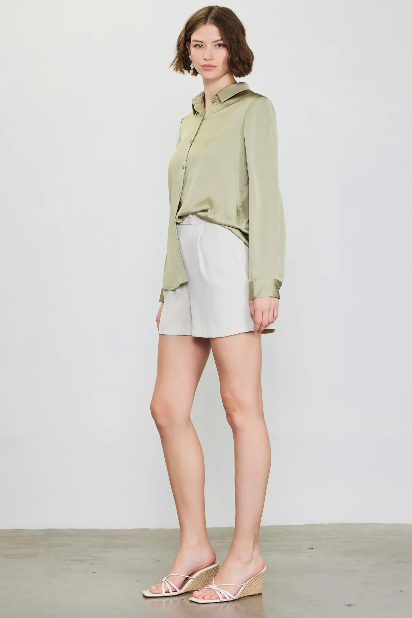 SKIES ARE BLUE Recycled Classic Button Down Top* Blouses|Long Sleeve Tops