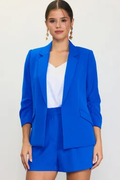 SKIES ARE BLUE Recycled Shirred Sleeve Blazer* Blazers
