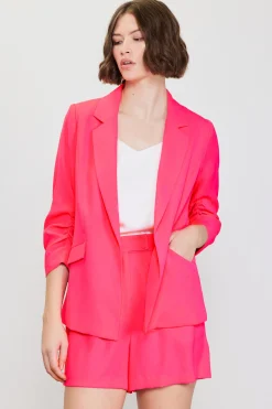 SKIES ARE BLUE Recycled Shirred Sleeve Blazer* Blazers