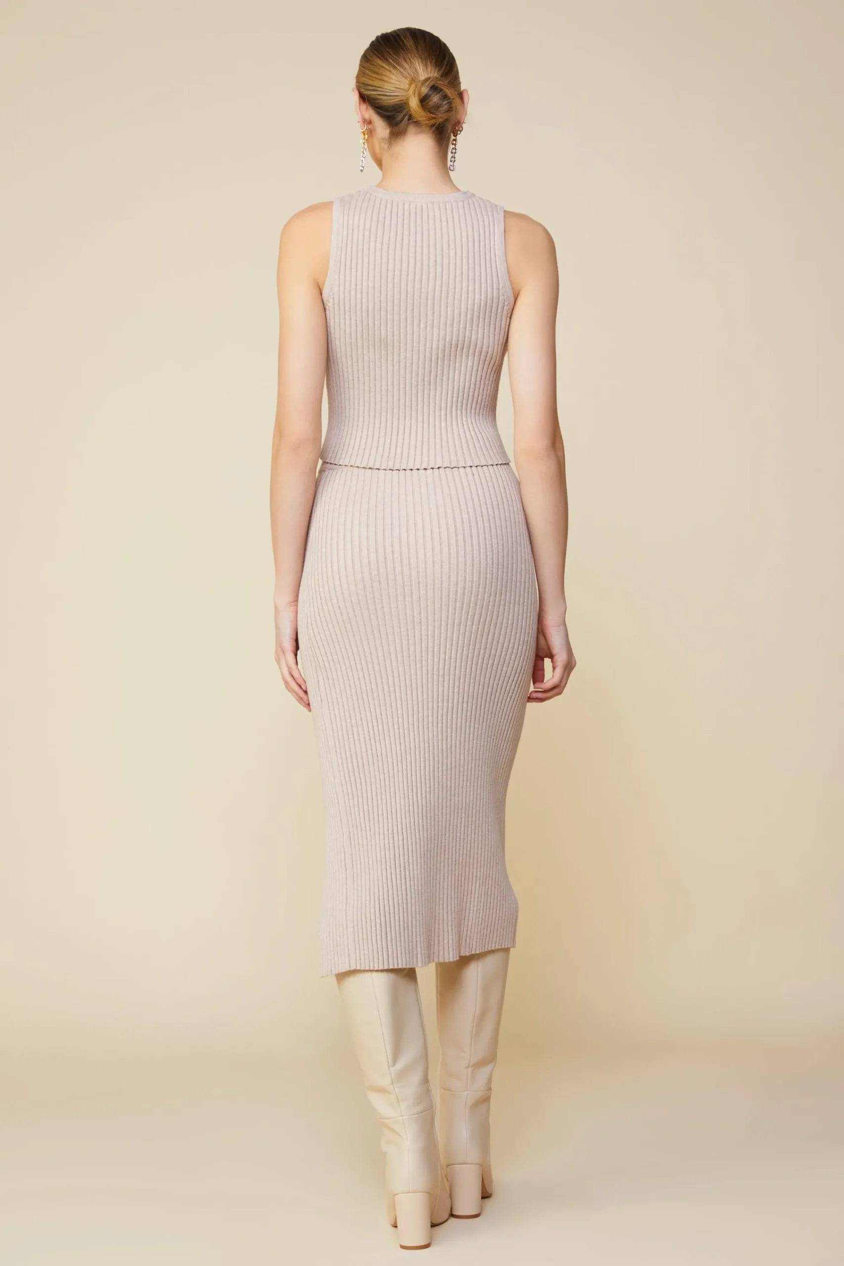 SKIES ARE BLUE Ribbed Knit Side Slit Skirt* Skirts