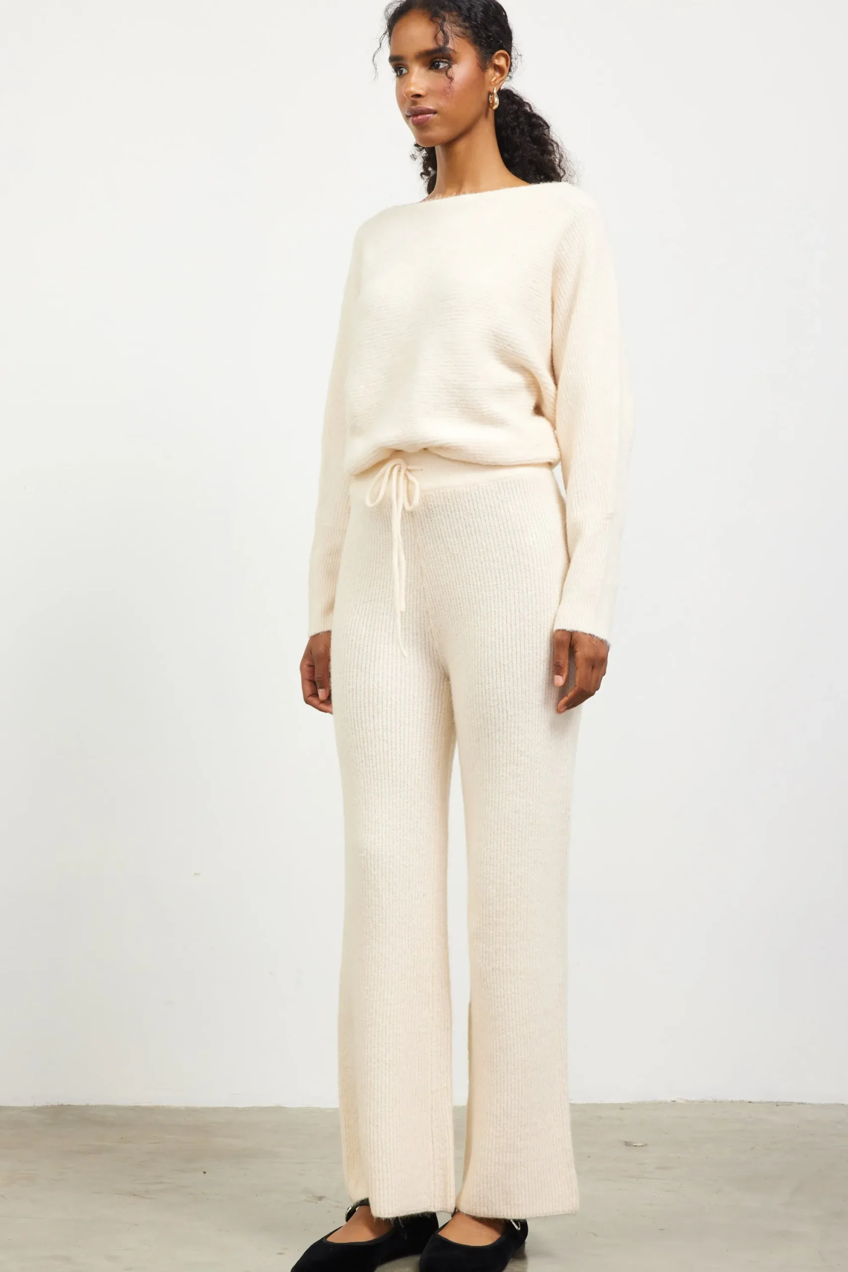 SKIES ARE BLUE Ribbed Knit Wide Leg Pants* Pants