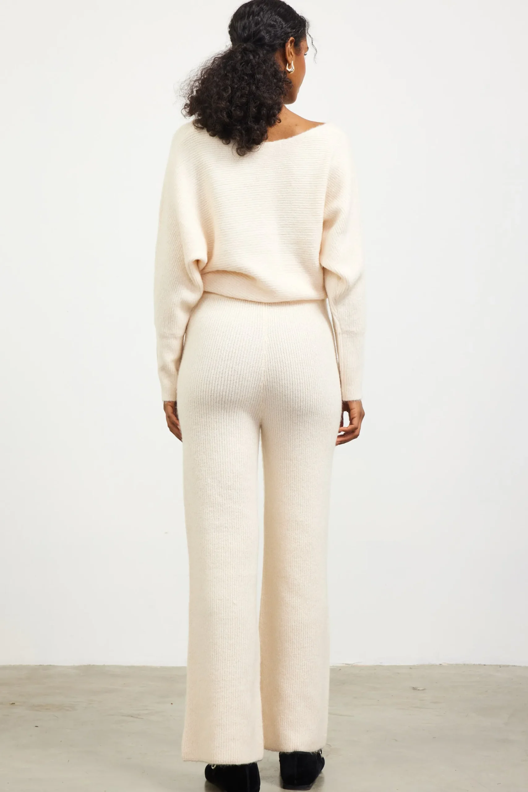 SKIES ARE BLUE Ribbed Knit Wide Leg Pants* Pants