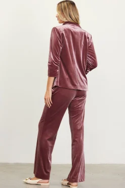 SKIES ARE BLUE Ruched Velvet Blazer* Blazers