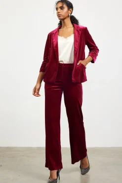 SKIES ARE BLUE Ruched Velvet Blazer* Blazers