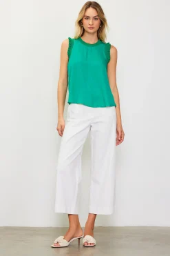 SKIES ARE BLUE Ruffle Detail Woven Top* Sleeveless Tops