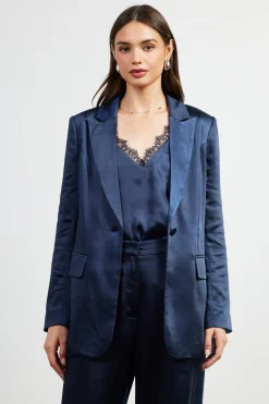 SKIES ARE BLUE Satin Tailored Blazer* Blazers