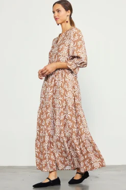 SKIES ARE BLUE Skye Split Neck Ruffle Maxi Dress* Maxi Dresses