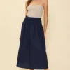 SKIES ARE BLUE Smocked Waist Flared Skirt* Skirts