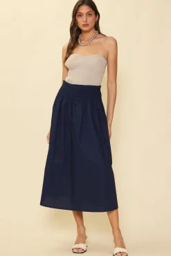 SKIES ARE BLUE Smocked Waist Flared Skirt* Skirts