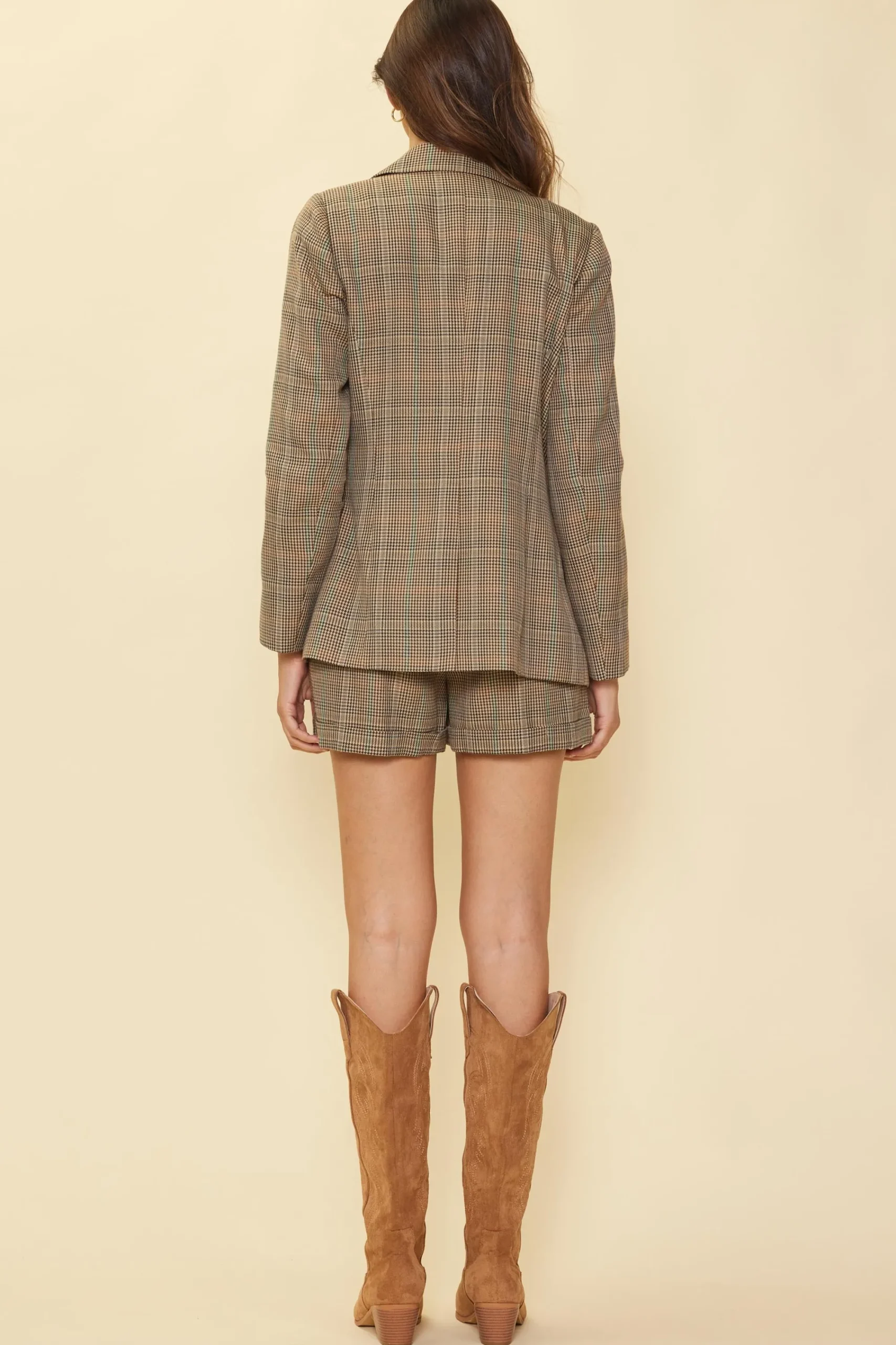 SKIES ARE BLUE Structured Plaid Blazer* Blazers