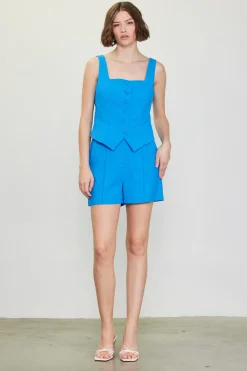 SKIES ARE BLUE Tailored Pintuck Shorts* Shorts