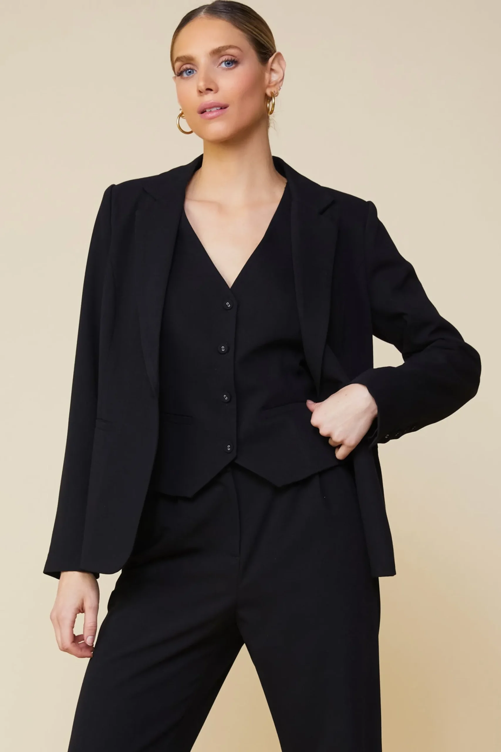 SKIES ARE BLUE Tailored Single Button Blazer* Blazers