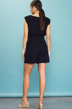 SKIES ARE BLUE Textured Striped Top* Sleeveless Tops