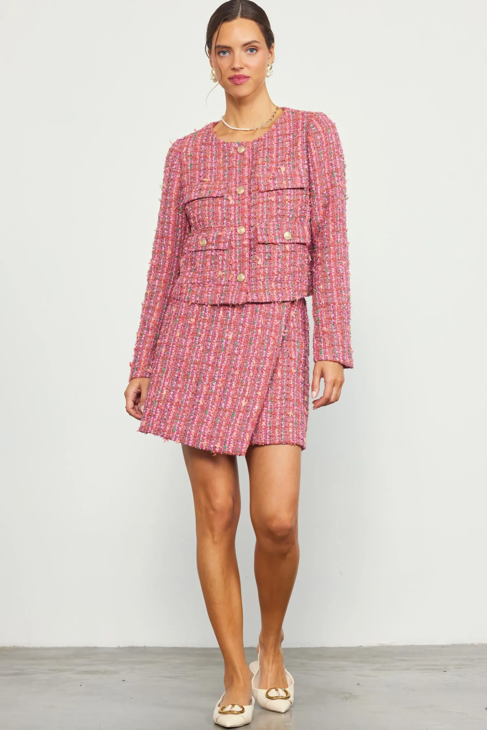 SKIES ARE BLUE Tweed Structured Jacket* Outerwear|Blazers